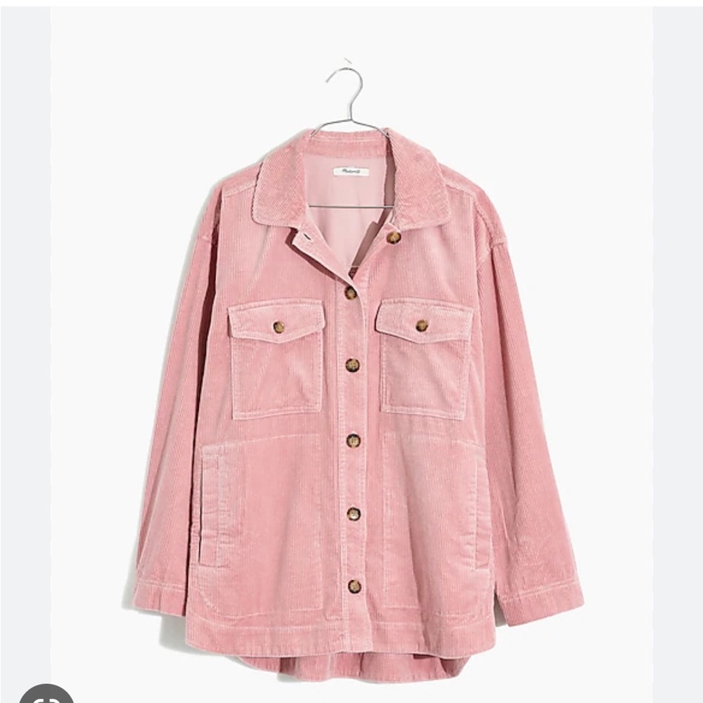 Madewell Pink Corduroy Button Down Top
